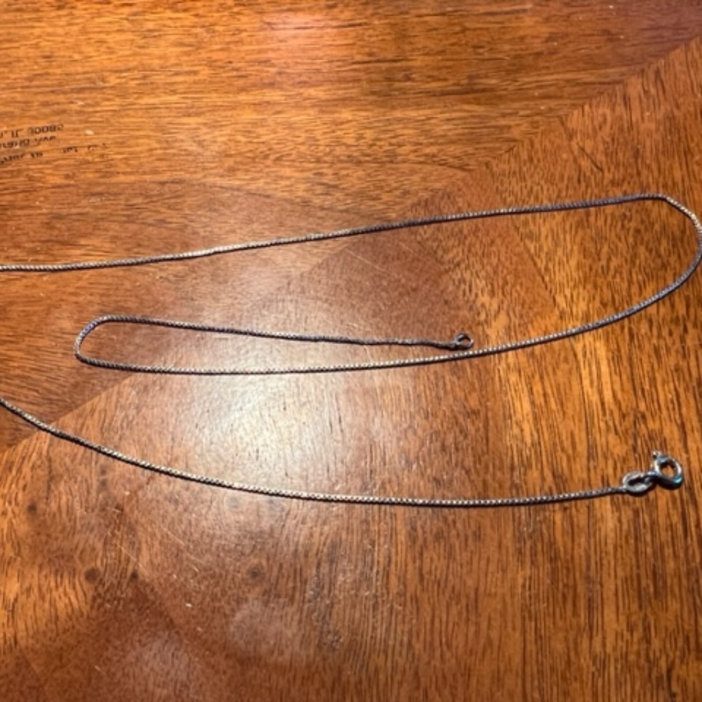 Vintage 925 fine square snake chain with spring clasp 24 inches